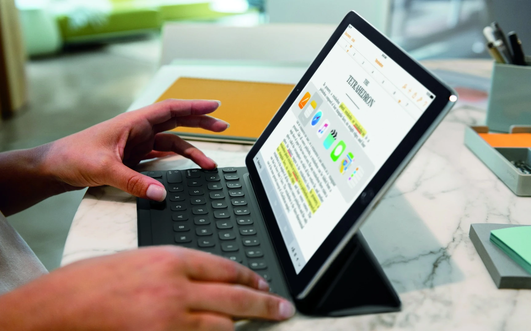 Like the 12.9-inch iPad Pro, the smaller one supports Apple's Smart Keyboard accessories (there are new models designed for the smaller tablet)
