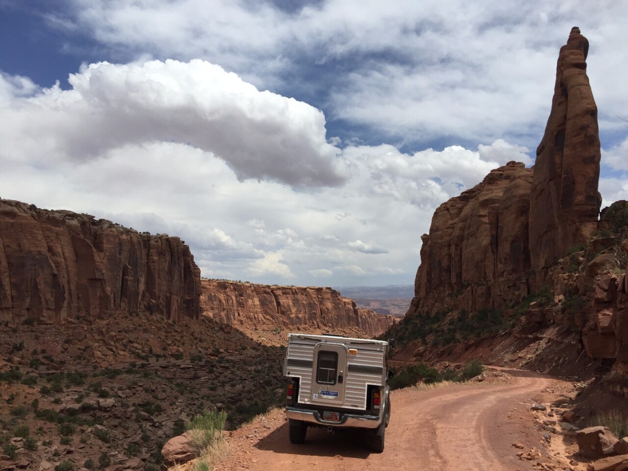 The air suspension allows the Tundra to accommodate the pop-up camper, as do an electrical outlet and 3/4-in eye bolts for tying down
