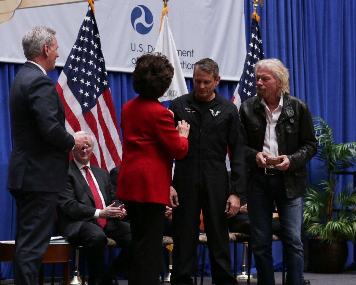 Mark ‘Forger’ Stucky receives his Commercial Astronaut Wings