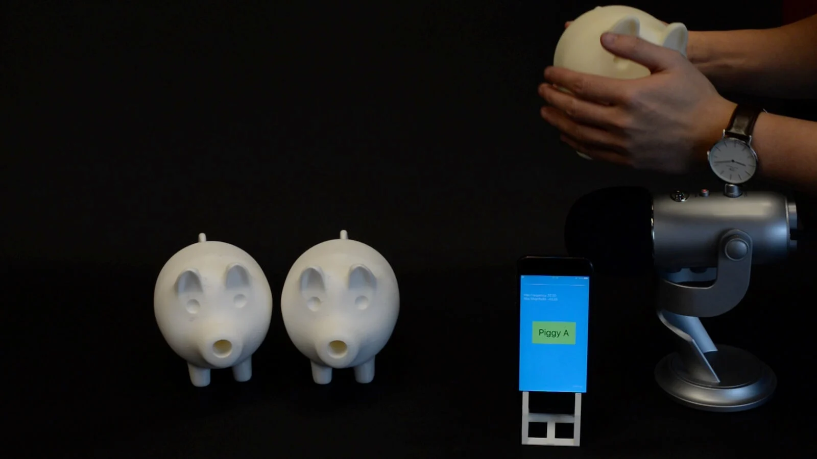 These objects, when tapped or blown into, will produce different sounds according to their internal structures, allowing software to identify specific units like an audio barcode