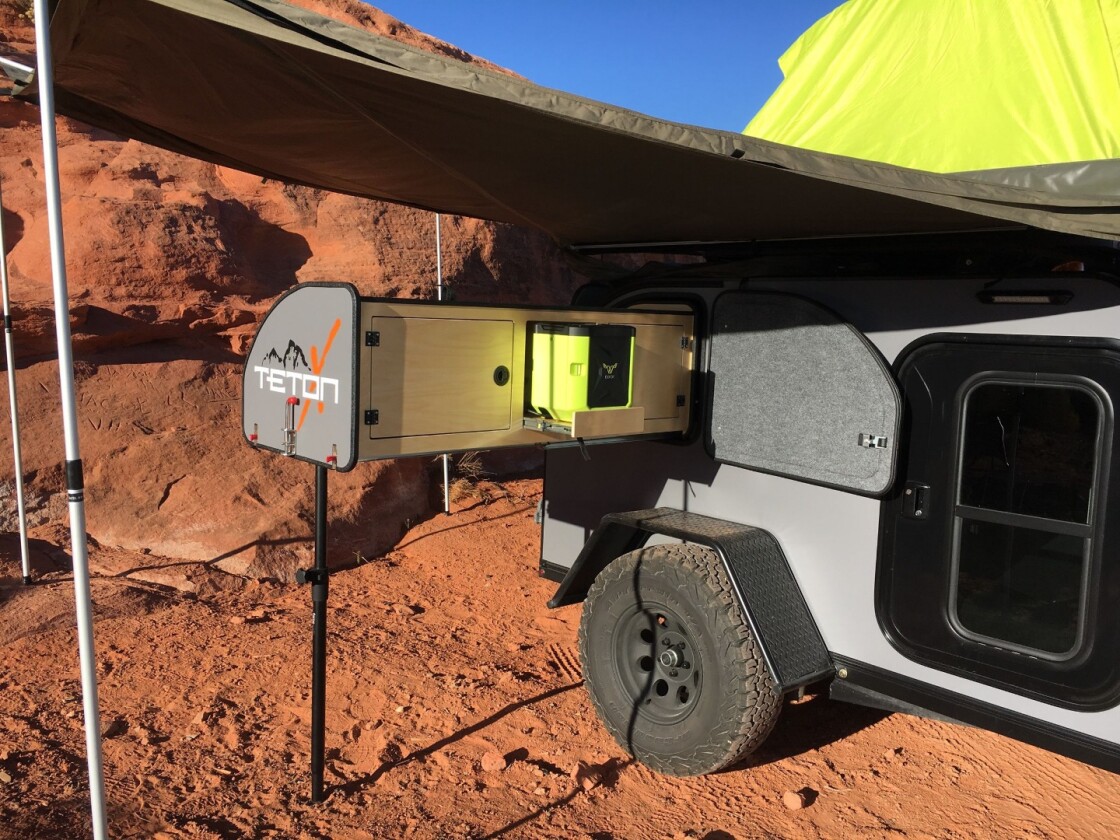TetonX offers slide-outs for the Off-Axis. This one gives morning coffee some of the convenience of home