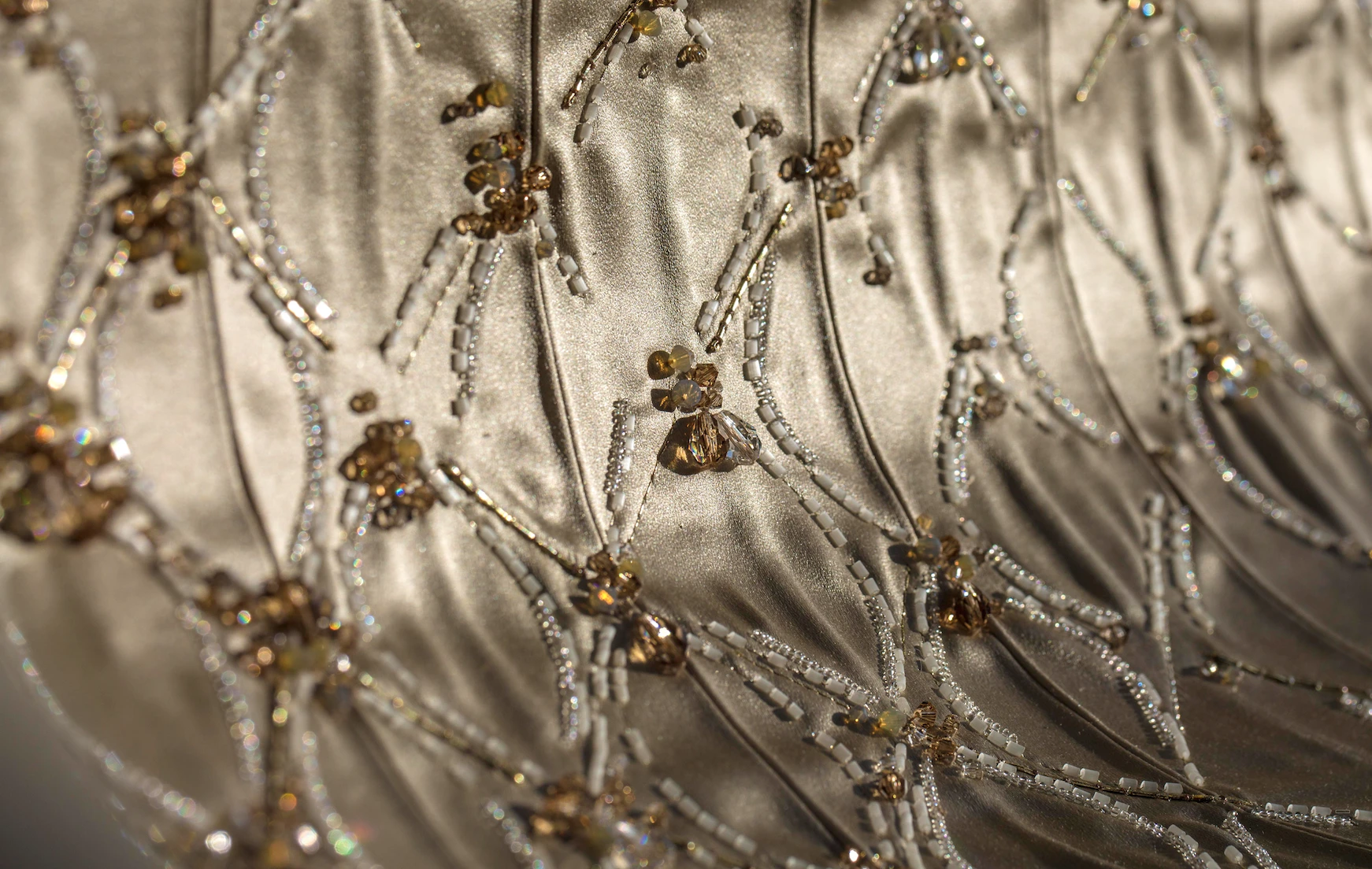Embroidery from Lesage is a feature of the concept's interior