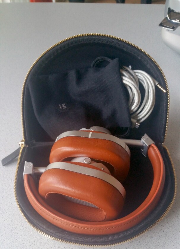 Those who like to travel will appreciate the Master & Dynamic MW60's folding hinge design and zippered canvas case with room enough for cables and their pouch