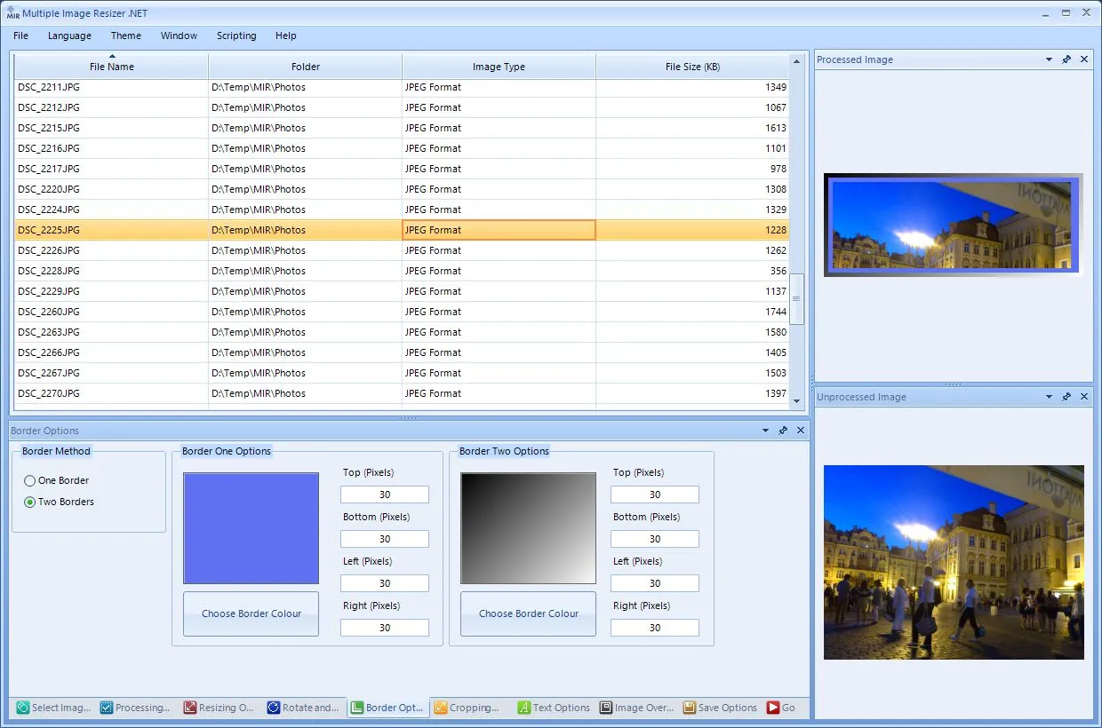 Multiple Image Resizer .NET allows users to batch resize images and perform other actions