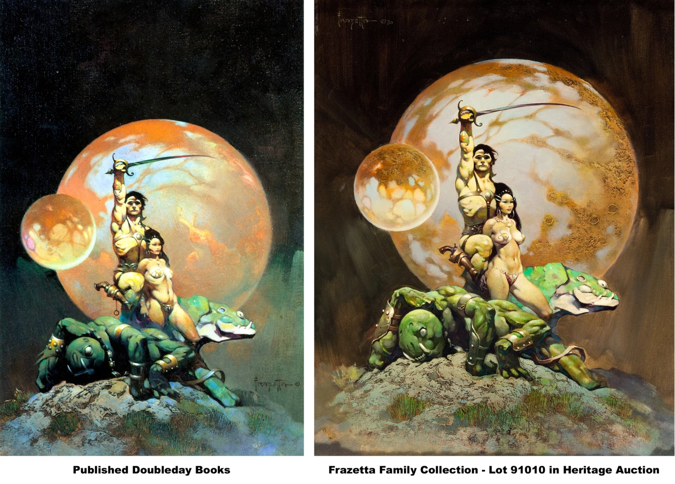 "Princess of Mars" Original Art (1970) by Frank Frazetta sold for $1,200,000 at Heritage Auctions on September 13, 2020