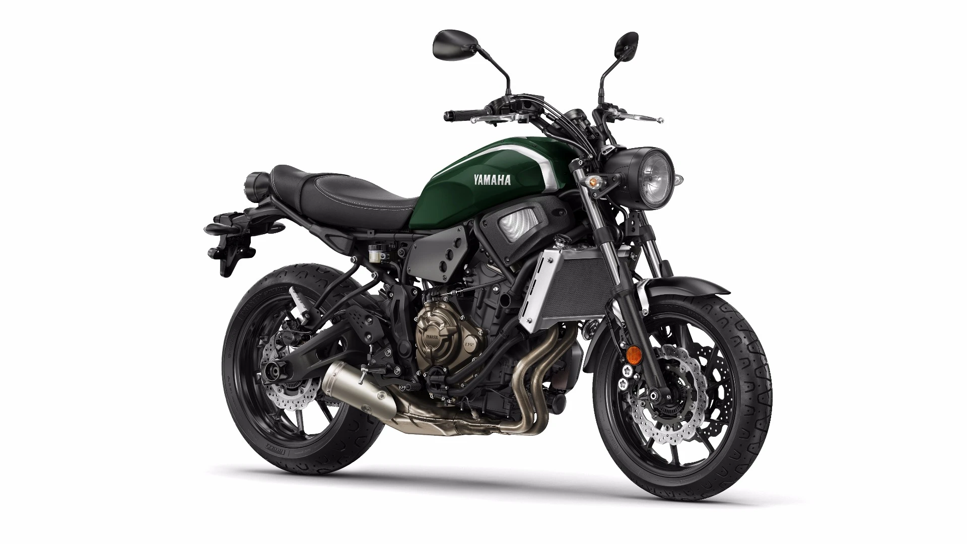 The Yamaha XSR700 in Forest Green