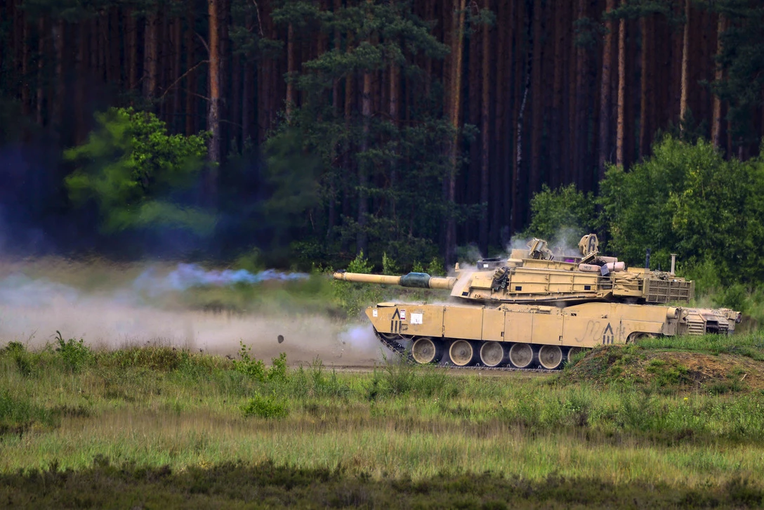 US 2nd Battalion, 5th Cavalry Regiment, 1st Armored Brigade Combat Team, 1st Cavalry Division, zero their M1 Abrams tanks during Atlantic Resolve at Zagan Poland, June 2, 2018. Atlantic Resolve is a demonstration of continued U.S. commitment to collective security through a series of actions designed to reassure NATO allies and partners of America's dedication to enduring peace and stability in the region. (U.S. Army photo by Charles Rosemond)