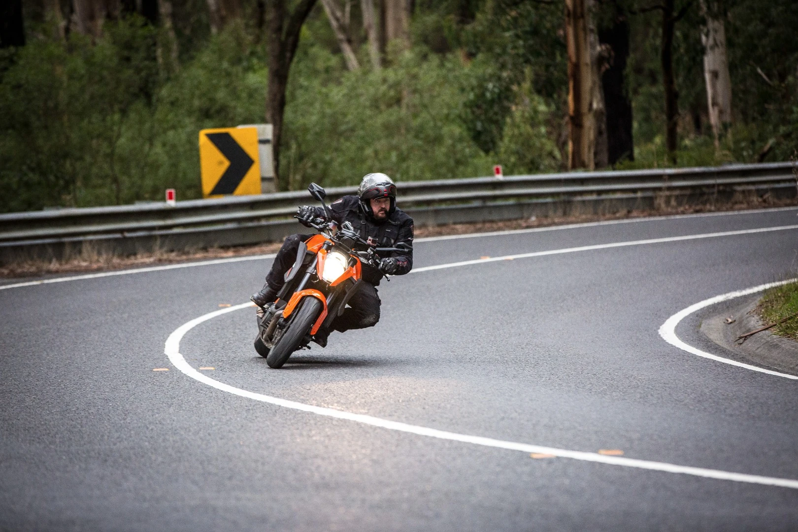 The KTM 1290 Super Duke R is comfortable and willing on the road