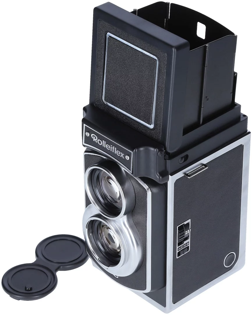 Like its long gone predecessors, the Rolleiflex Instant Kamera is a twin lens reflex camera