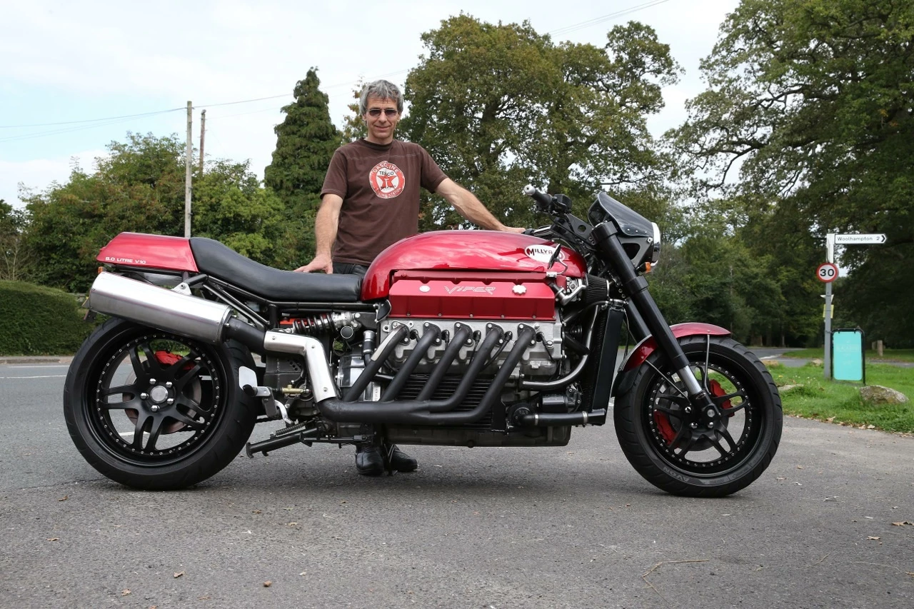Allen and the Millyard Viper, a 500 hp (370kW), 1,200 lb (540 kg) motorcycle he built around an 8-litre Dodge Viper V10 engine. He used the bike to set the world record speed for a tandem motorcycle in 2023 at 183.50 mph