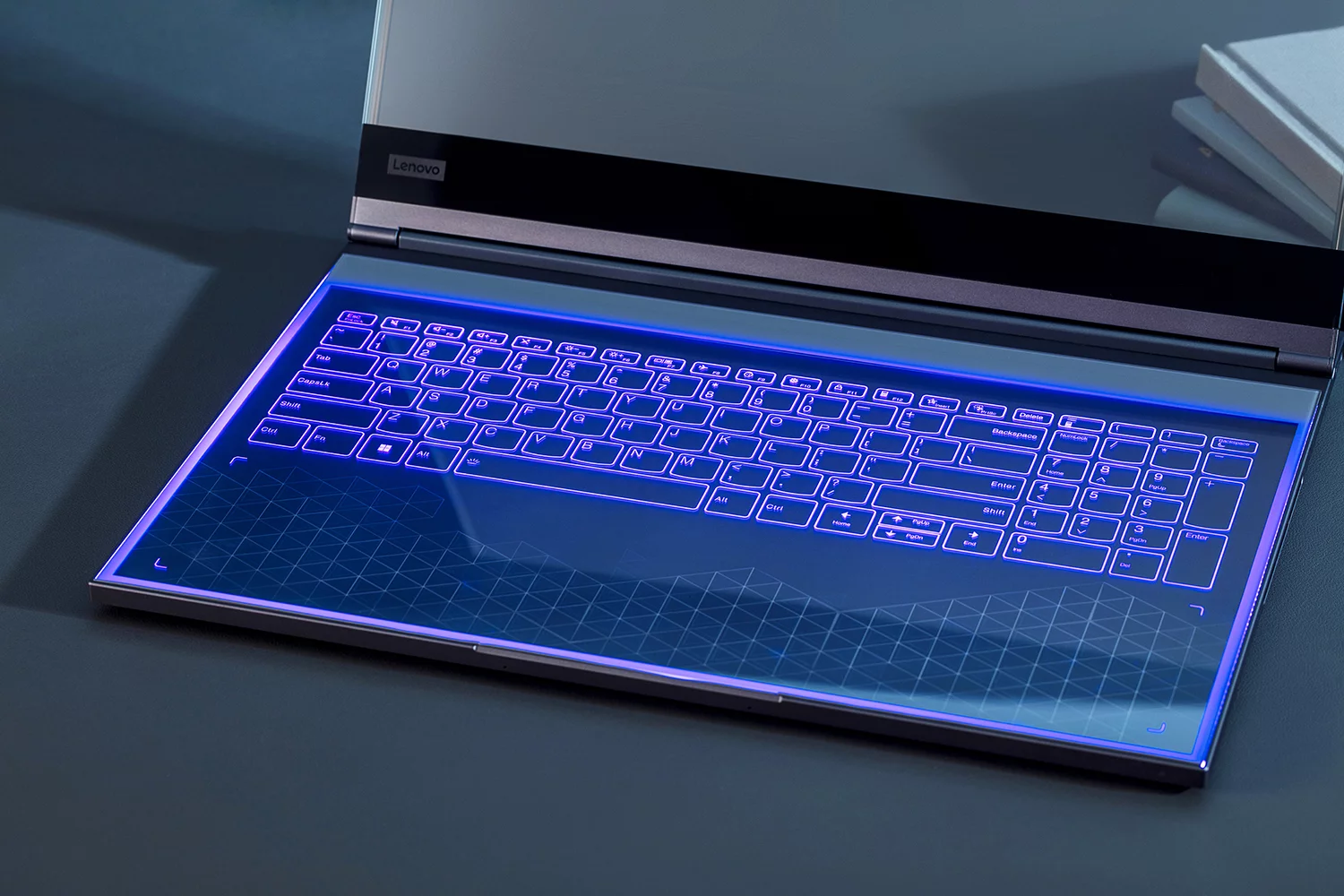 The touch keyboard is reportedly projected on the underside of the lower panel, and automatically disappears when a stylus is detected