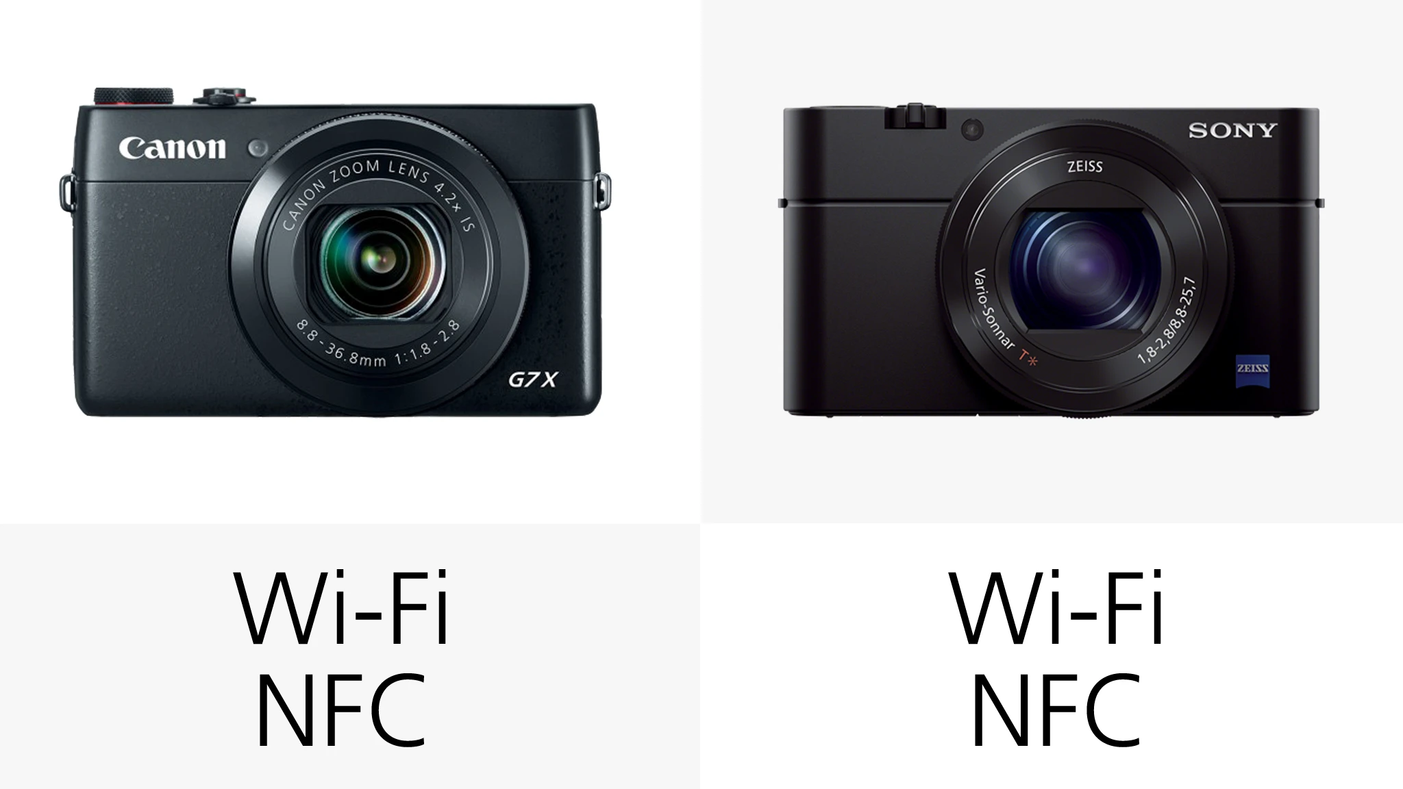 The Canon G7 X and Sony RX100 M3 both have built-in Wi-Fi and NFC for easy sharing and remote shooting