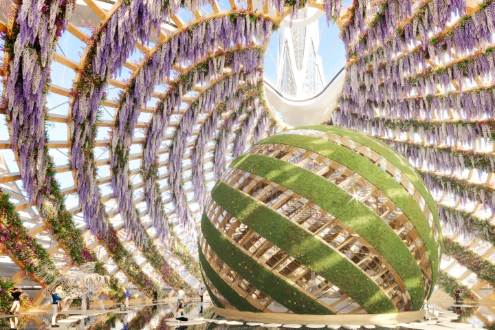 The Pollinator Park experience tells a story that depicts it as a safe haven for pollinators amid a dystopian future where the insect population has been decimated