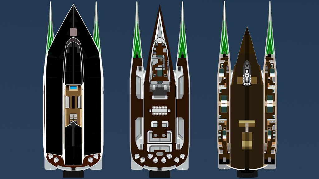 The self-sufficient Ocean Empire LSV superyacht from Sauter Carbon Offset Design