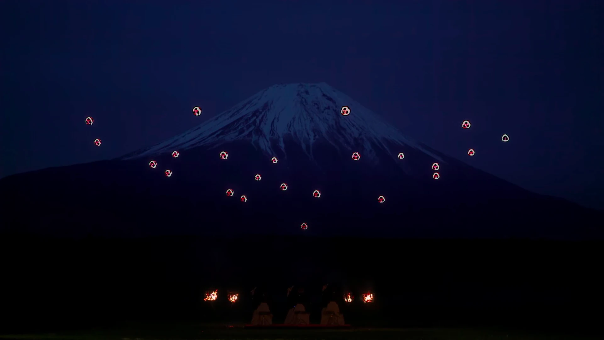 20 drones equipped with a total of 16,500 LED lights hovered in formation