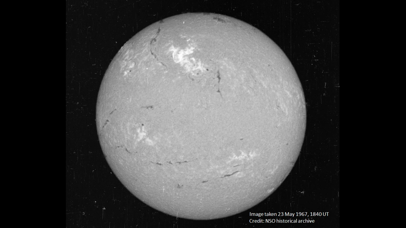 Image on the Sun captured on May 23, 1967