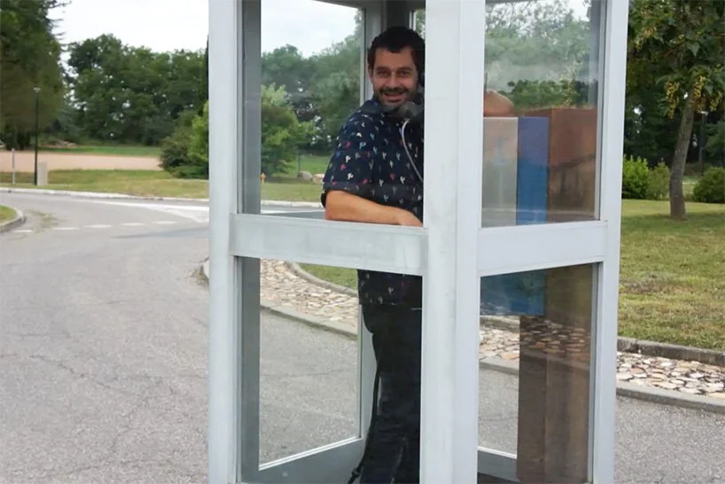 Bufalino in his mobile telephone cabin in 2017