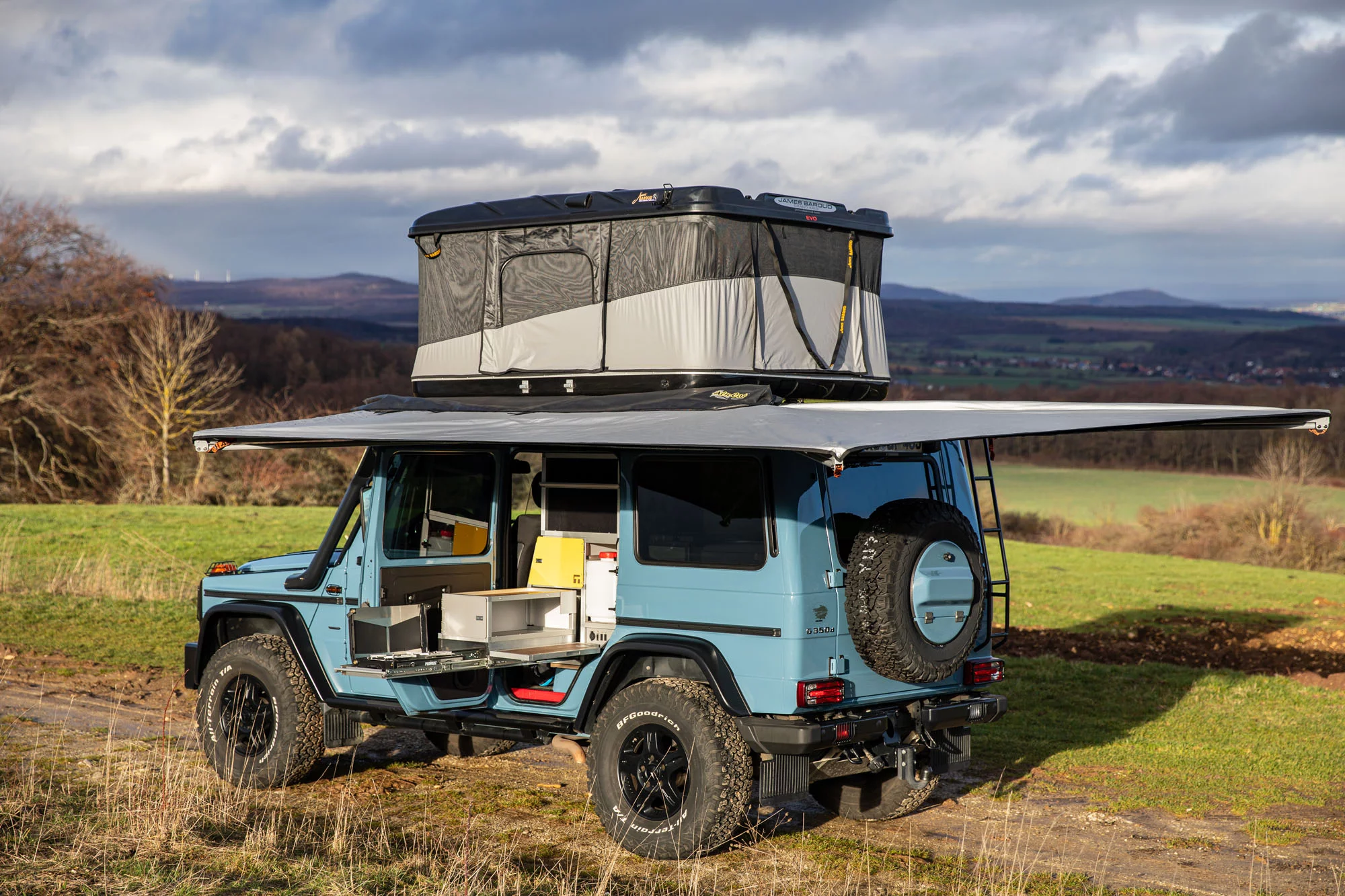 Terracamper packs a complete three-person RV into the capable footprint of a stock Mercedes-Benz G-Class