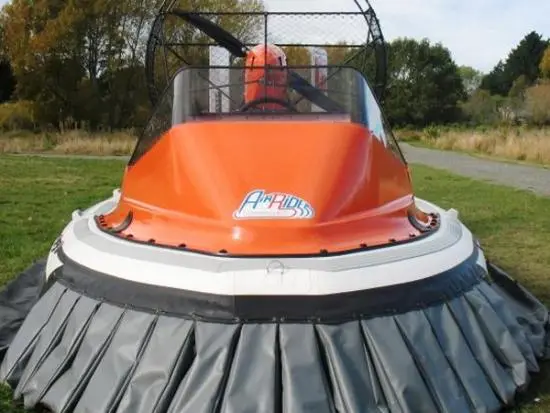 AirRider hovercraft with skirt deflated
