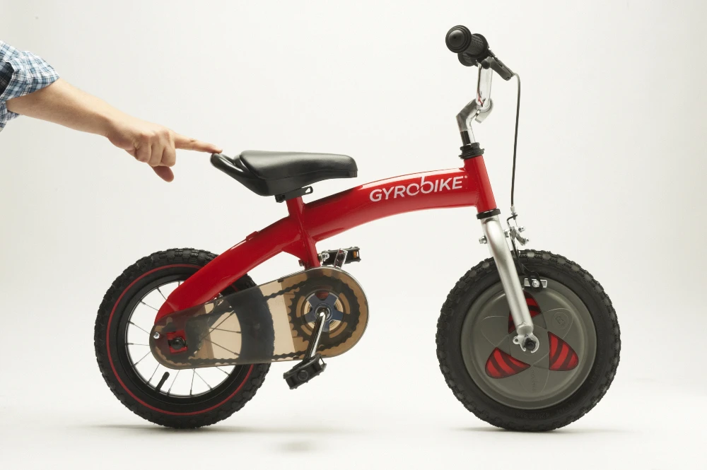 The Gyrobike is a 3-in-1 training system that takes the user from the first experiments with balance, to gyroscope-assisted riding to unassisted solo biking - and its coming to Europe