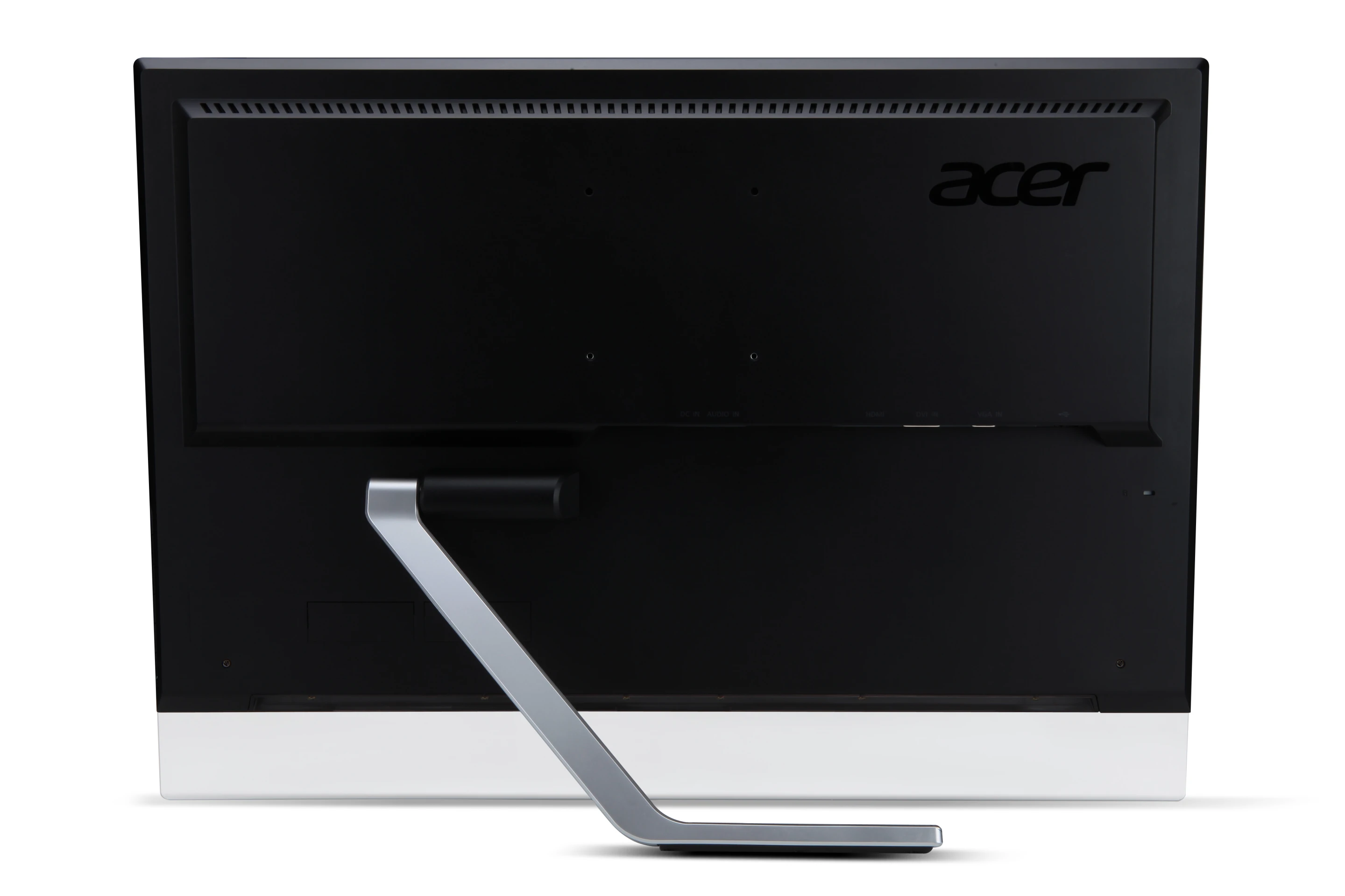 On the back of the display you'll find a dual-link DVI, DisplayPort 1.2, HDMI 1.4, as well as three USB 3.0 ports