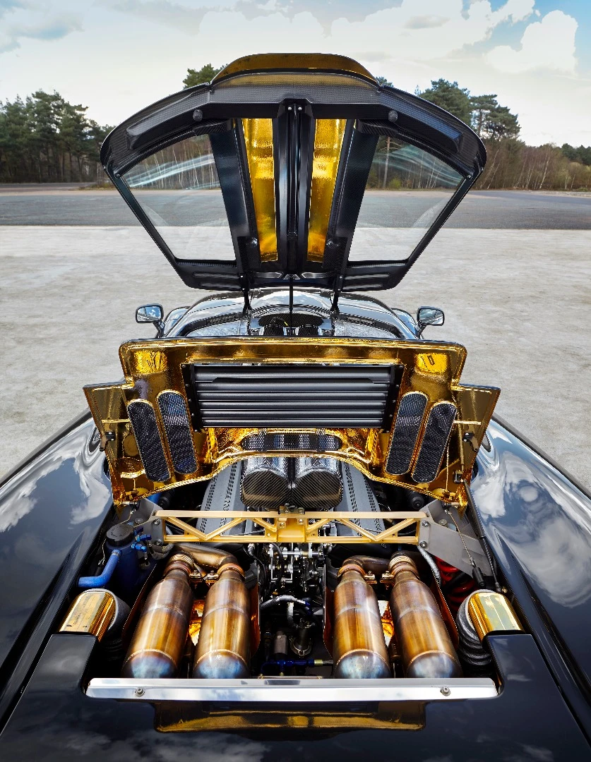 As you might recall, McLaren lined the F1 engine bay with gold to reflect heat