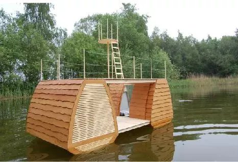 The sustainable retreat was built using FSC-certificated wood