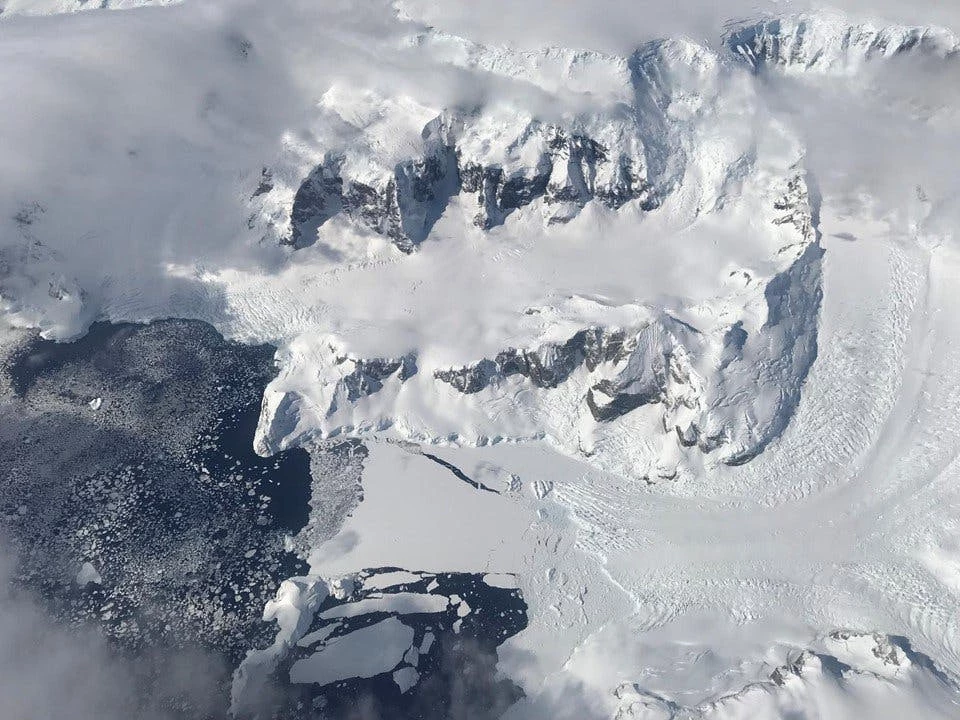 Sea ice forming off the edge of Nobile Glacier in Antarctica