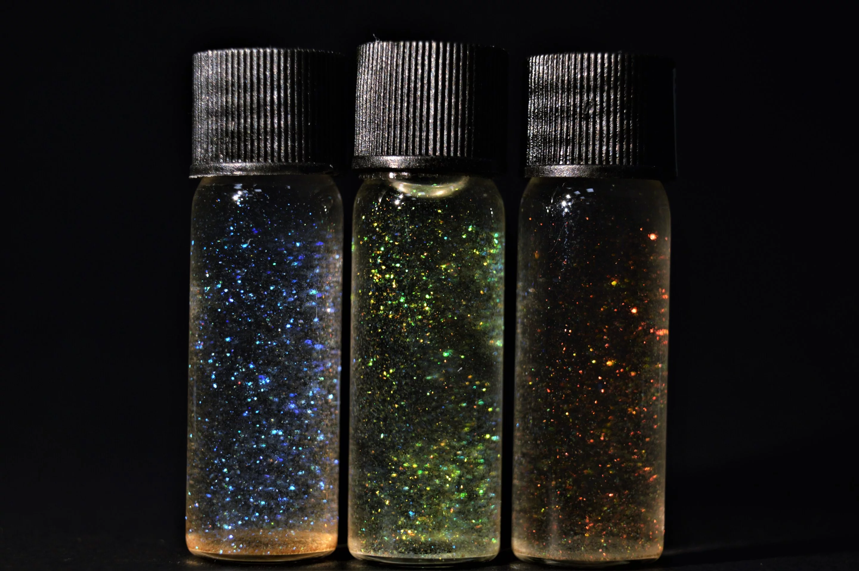 Samples of the new biodegradable cellulose glitter