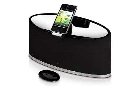 The Bowers and Wilkins Zeppelin Mini iPod speaker system ... same big features as the larger Zeppelin but a much smaller size