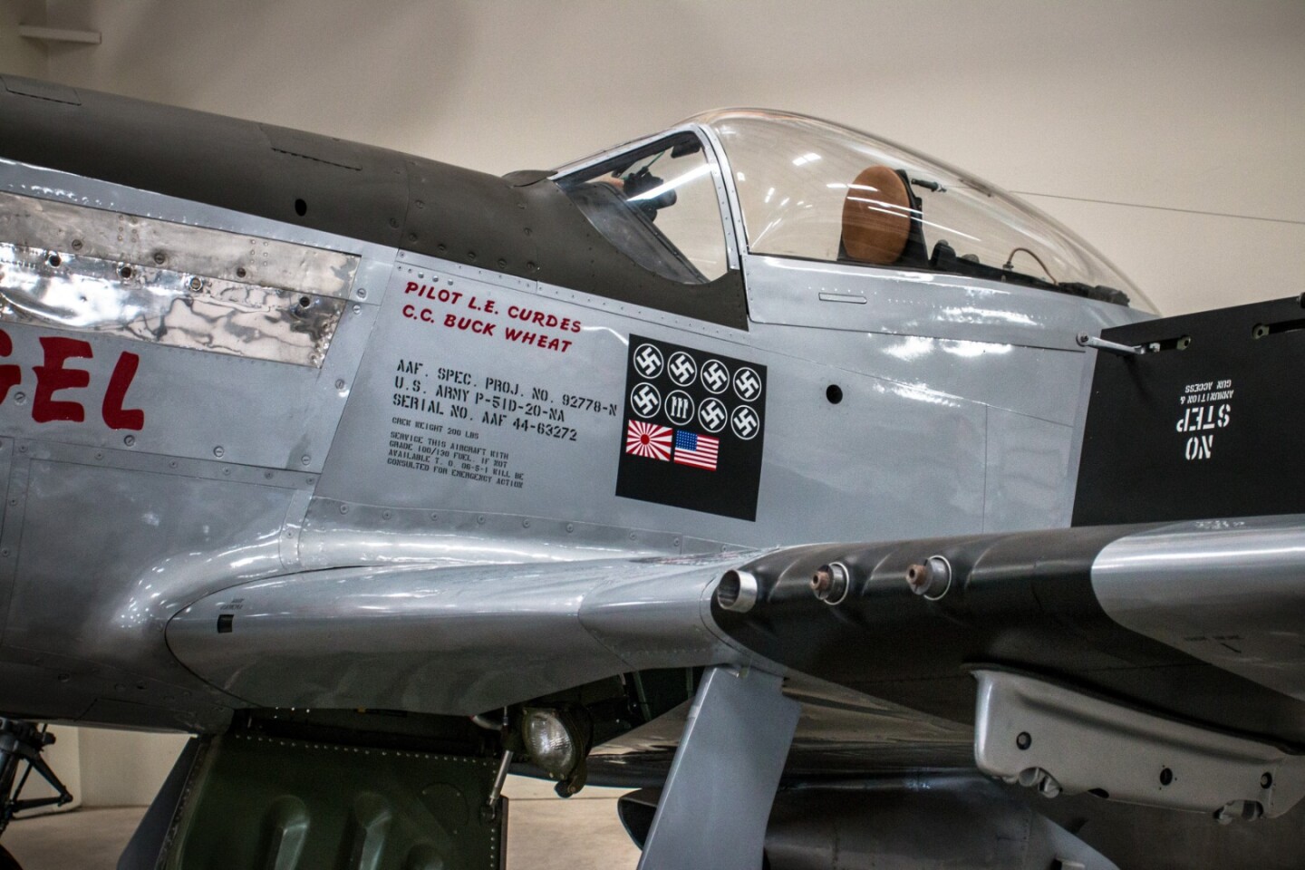 There's something odd about the list of kills this plane has on its side. The pilot is celebrating kills against Germany, Italy, Japan and... America? This plane was flown by Lt. Louis E. Curdes, who may be the only man ever awarded a medal for shooting down a friendly plane. He did so because he saw an American plane heading in to land at what Curdes knew was a Japanese base. Rather than allow the 12 crew on board to be captured, Curdes carefully shot out the C-47's engines, forcing them to ditch into the sea - about 50 metres from another downed pilot Curdes had been protecting in the area. All crew were rescued, completing a remarkable story.