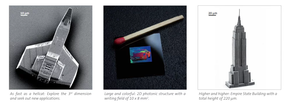 Nanoscribe 3D printing examples