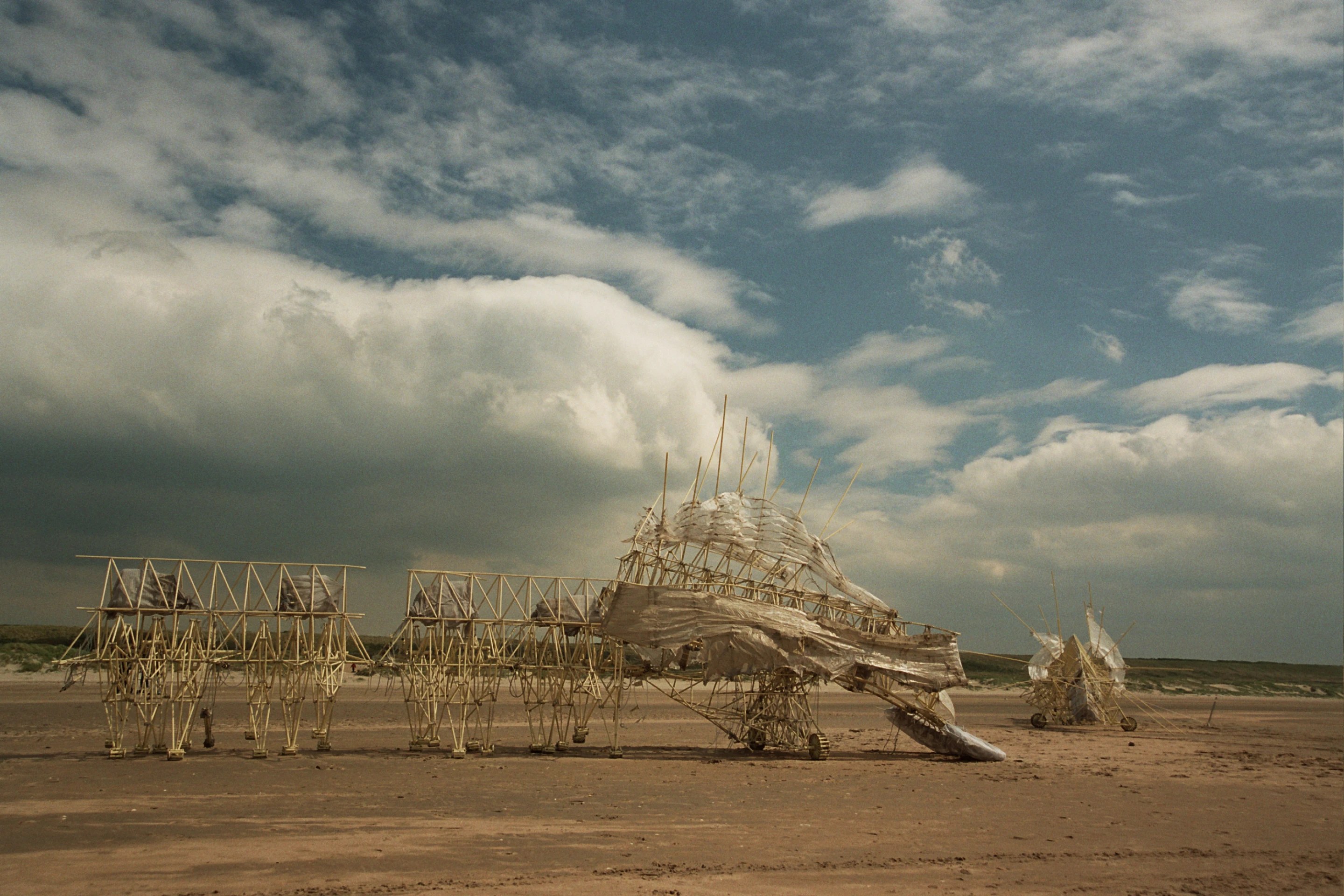 The Animaris Percipiere Primus and another Strandbeest on the beach (Photo: Theo Jansen)