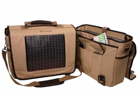 Fusion Canvas/Leather Solar Messenger Bag