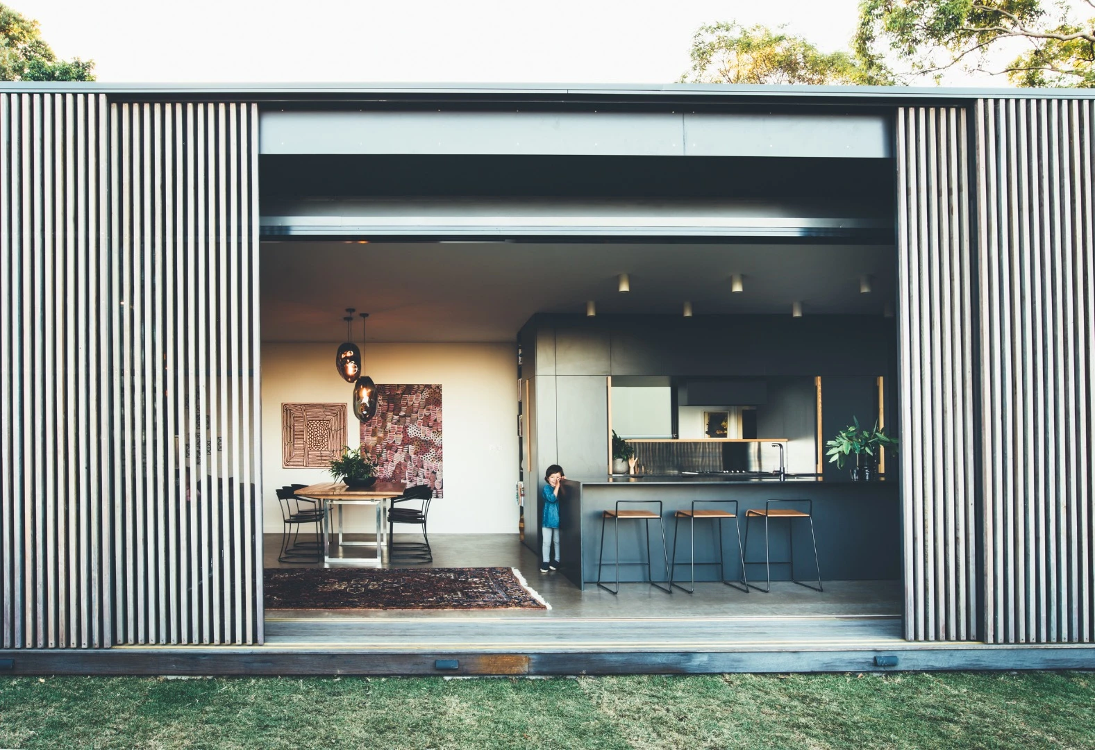 The recently-completed Tinbeerwah House opens up to the outside