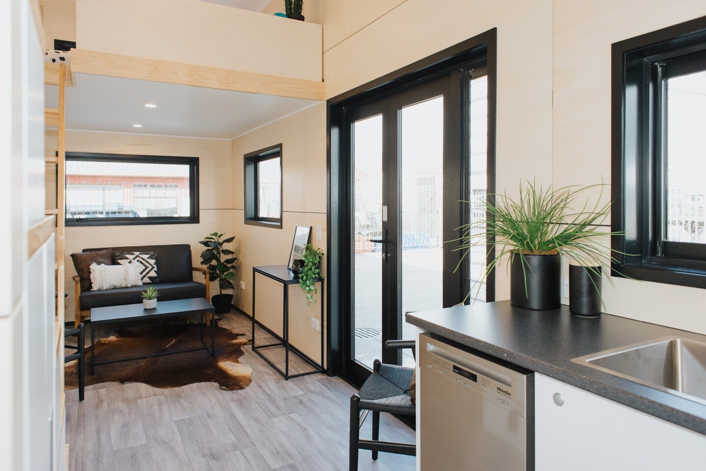 The Kingfisher Tiny House has a relatively spacious living room