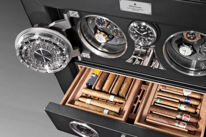The Döttling Fortress showing Colosimo safes and humidor drawer