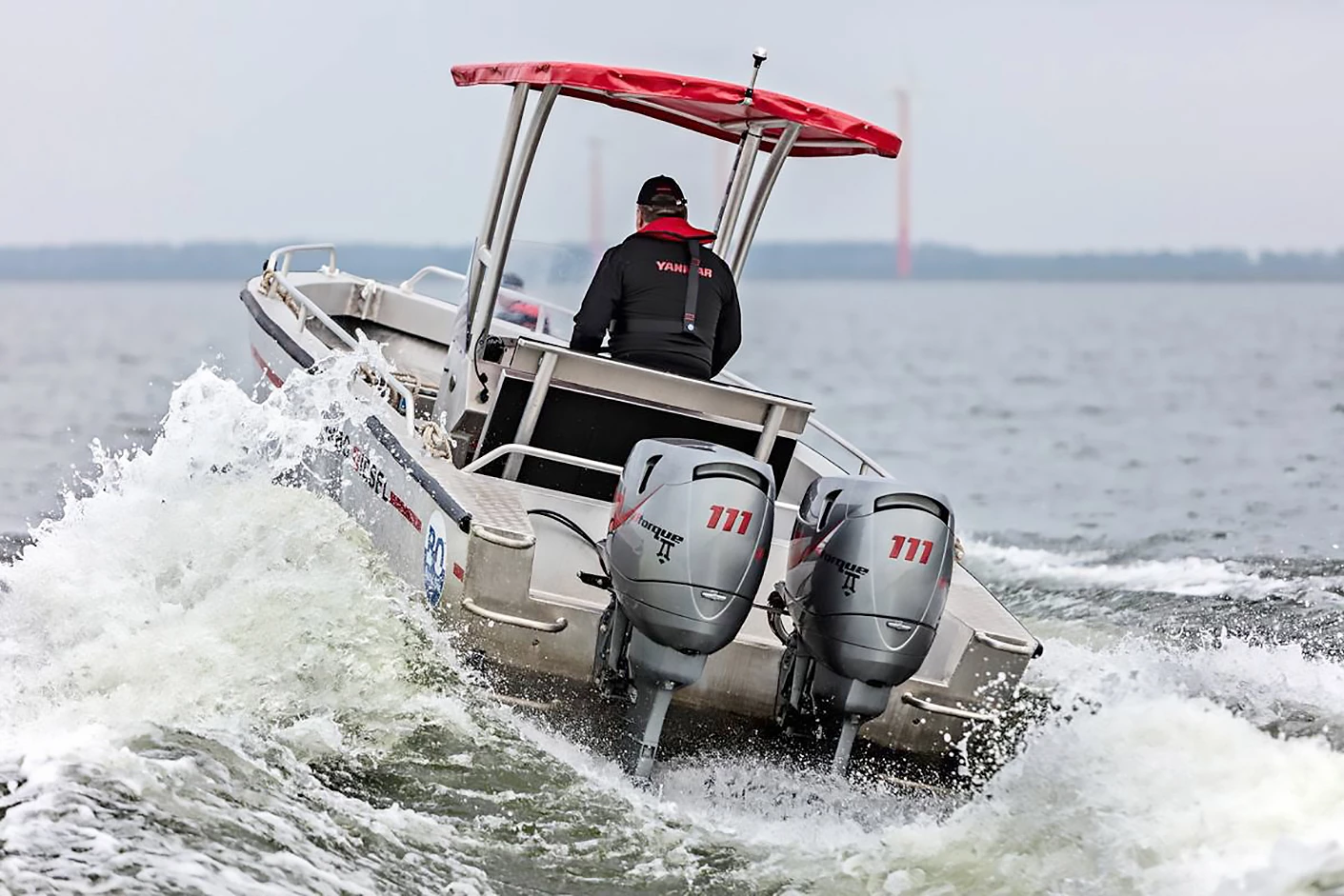 The Yanmar Dtorque 111 turbo-diesel 50hp outboard being put through its paces at the media launch