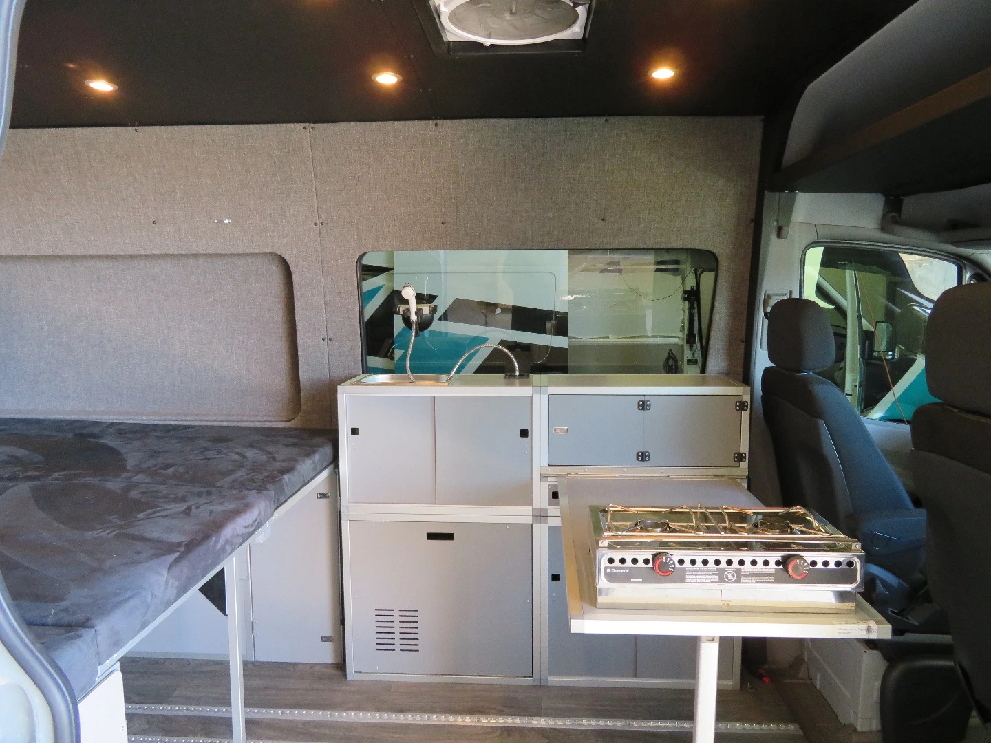 Inside the TouRig Terracamper Sprinter