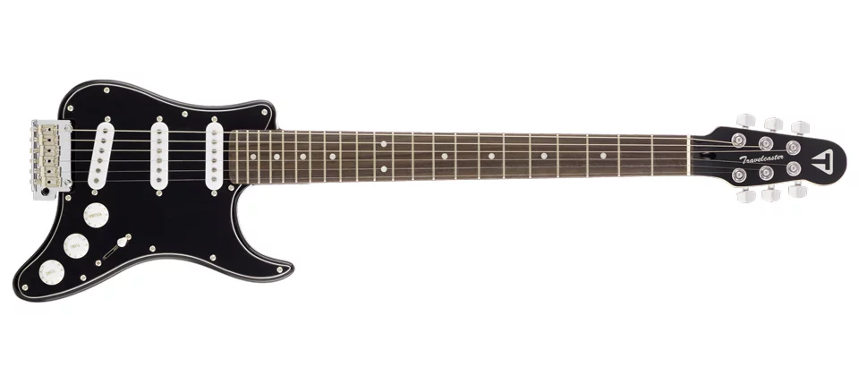 Despite being just 33.75 inches long, the Travelcaster is said to have the same nut-to-bridge distance as a standard Stratocaster