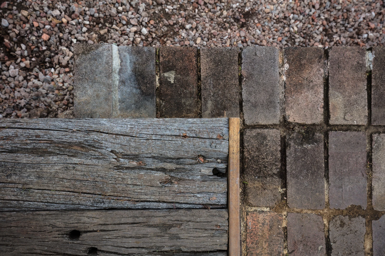 The Up-Cycle House's path is made from railway sleepers