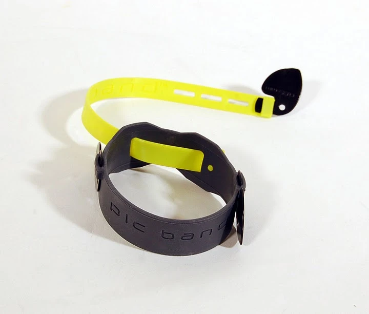 The PicBand system tethers a pick to a player's wrist or fingers so that it's always within reach