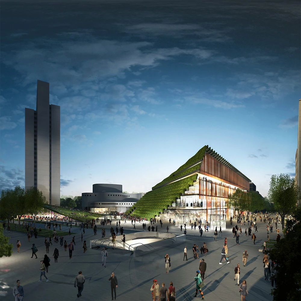 The park will provide a new grassy public space for relaxing and meeting with others