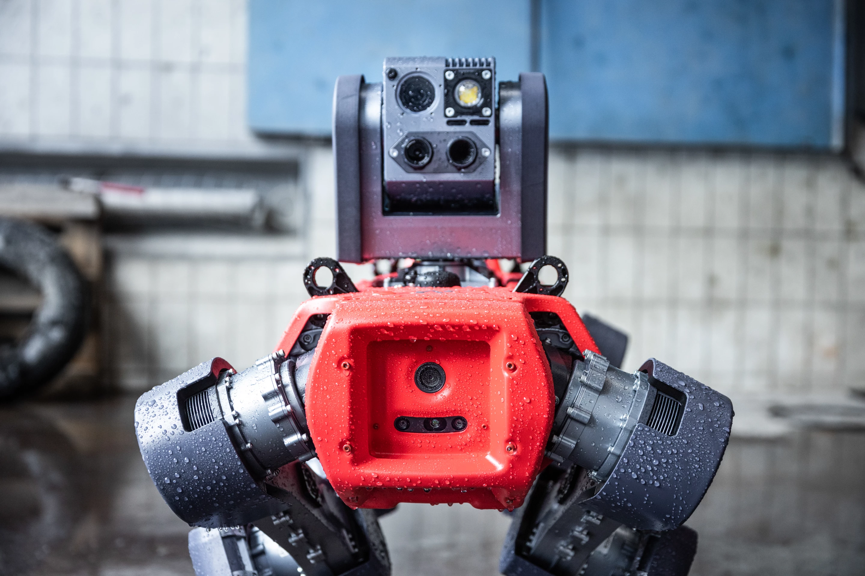 The inspection unit on its back includes sensors for visual, thermal and acoustic measurements