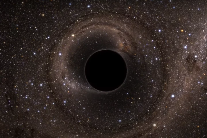 An artist's illustration of a black hole