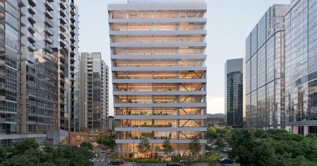 Bevel will rise to a height of 180 ft (54.8 m), making it the tallest timber office building in the United States