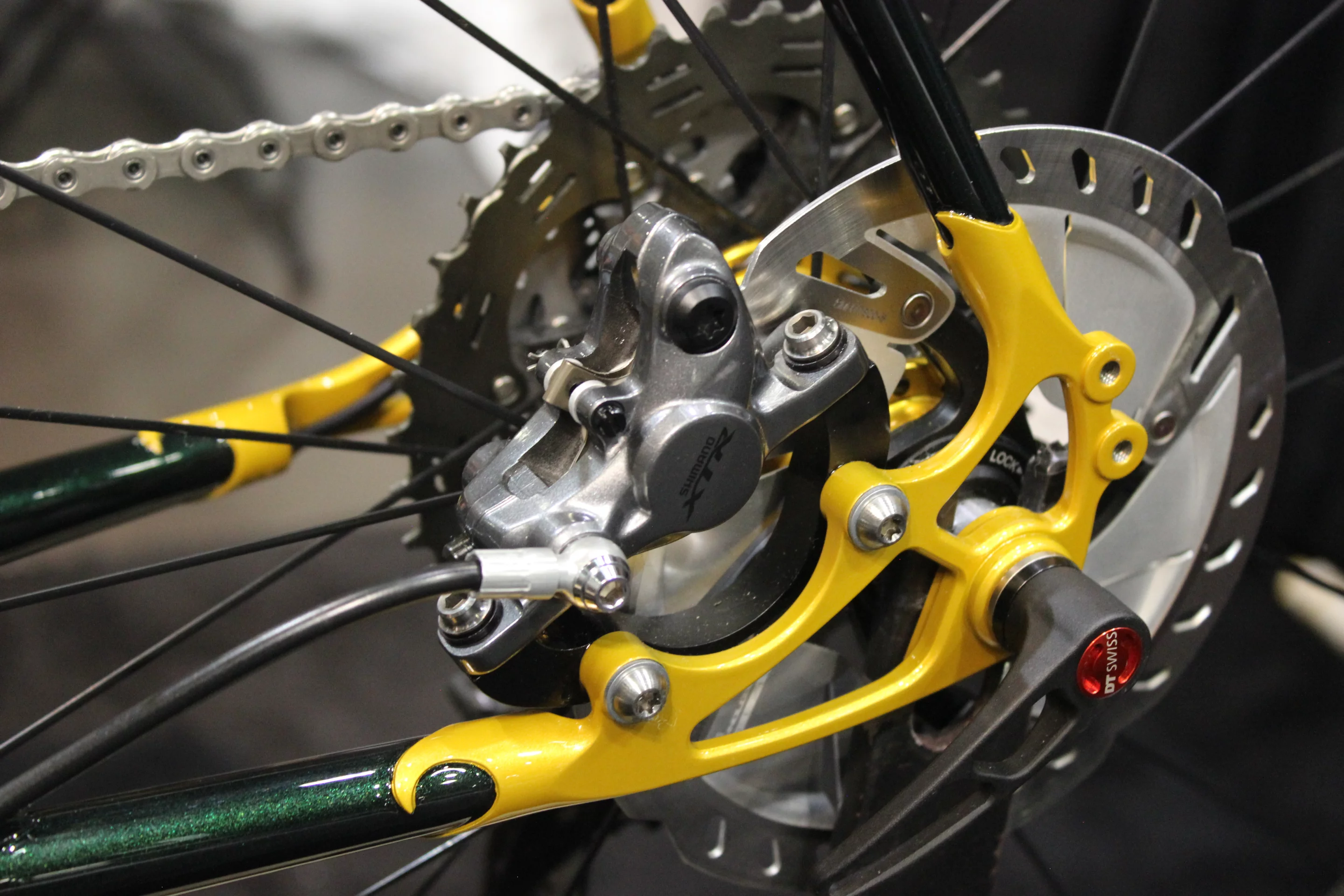 The Dekerf bike's rear dropout/brake mount