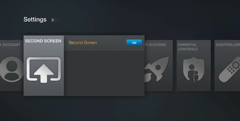 Second Screen is enable in Fire TV Settings
