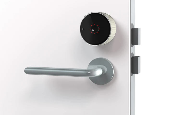 The Danalock electronic lock installs over existing deadbolts and allows multiple users virtual keys through its smartphone app