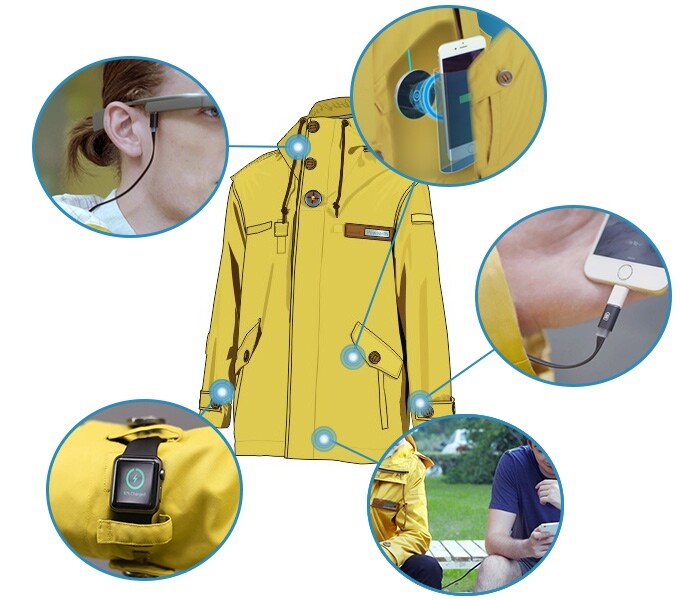 The PowearIN Jacket has five charging ports